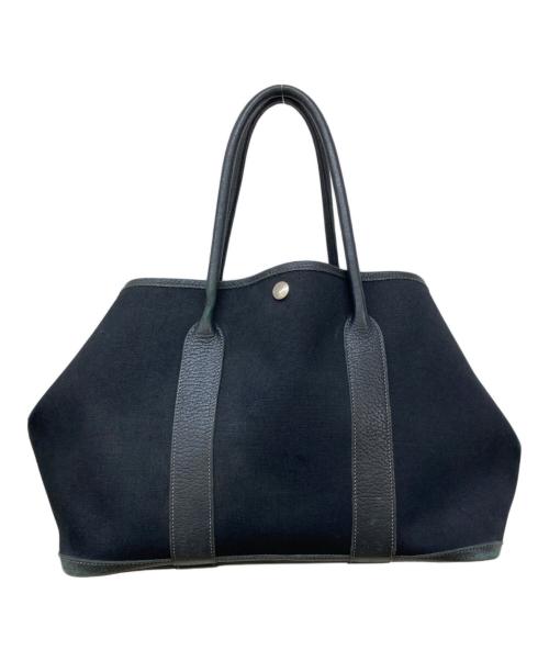 HERMES（エルメス）HERMES (エルメス) ガーデンパーティPM/キャンバストートバッグ ブラックの古着・服飾アイテム