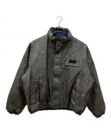 NAUTICA（ノーティカ）の古着「リバーシブルエコレザーブルゾン」｜チャコールグレー/ネイビー×グリーン