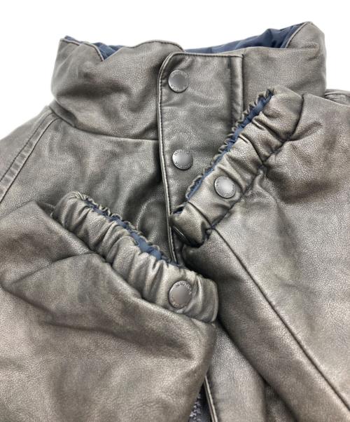 NAUTICA（ノーティカ）NAUTICA (ノーティカ) リバーシブルエコレザーブルゾン チャコールグレー/ネイビー×グリーン サイズ:Lの古着・服飾アイテム