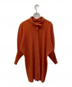 PLEATS PLEASEプリーツプリーズ）の古着「プリーツロングシャツ」｜オレンジ