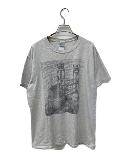 GILDAN（ギルダン）GILDAN (ギルダン) 騙し絵アートTシャツ ライトグレー サイズ:Ⅼの古着・服飾アイテム