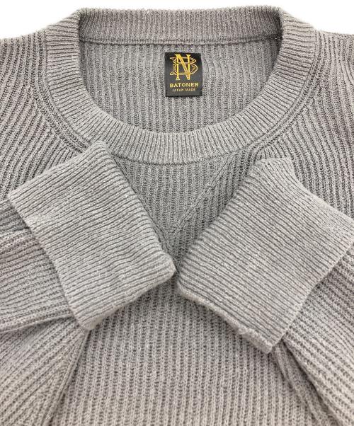 BATONER（バトナ―）BATONER (バトナ―) 畔編みシルクニット グレー サイズ:SIZE 3の古着・服飾アイテム