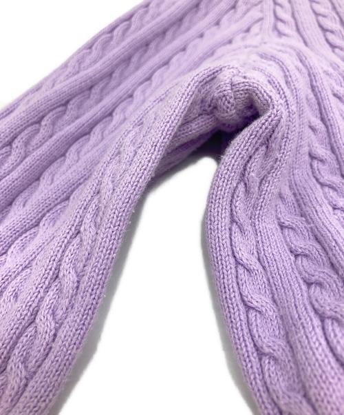 POLO RALPH LAUREN（ポロ・ラルフローレン）POLO RALPH LAUREN (ポロ・ラルフローレン) ケーブルニットカーディガン ラベンダー サイズ:XL(16)の古着・服飾アイテム
