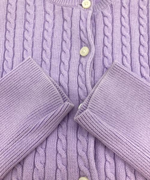 POLO RALPH LAUREN（ポロ・ラルフローレン）POLO RALPH LAUREN (ポロ・ラルフローレン) ケーブルニットカーディガン ラベンダー サイズ:XL(16)の古着・服飾アイテム