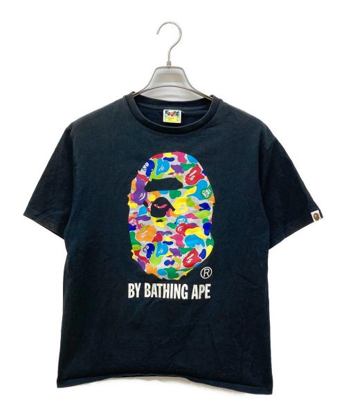 A BATHING APE（アベイシングエイプ）A BATHING APE (アベイシングエイプ) ベビーマイロカモプリントTシャツ ブラック サイズ:Lの古着・服飾アイテム