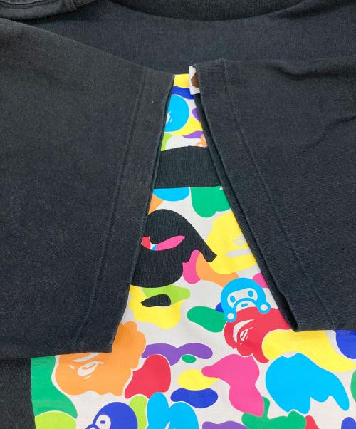 A BATHING APE（アベイシングエイプ）A BATHING APE (アベイシングエイプ) ベビーマイロカモプリントTシャツ ブラック サイズ:Lの古着・服飾アイテム