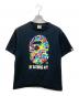 A BATHING APE（アベイシングエイプ）の古着「ベビーマイロカモプリントTシャツ」｜ブラック