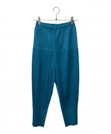 PLEATS PLEASE（プリーツプリーズ）の古着「テーパードパンツ」｜ブルー