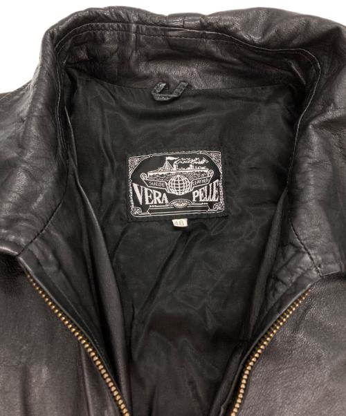VERA PELLE（ベラペレ）VERA PELLE (ベラペレ) レザージャケット ブラック サイズ:48の古着・服飾アイテム