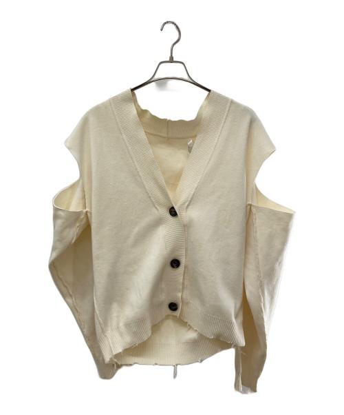 PERVERZE（パーバーズ）PERVERZE (パーバーズ) crash wide knit cardigan/カーディガン アイボリー サイズ:FREEの古着・服飾アイテム