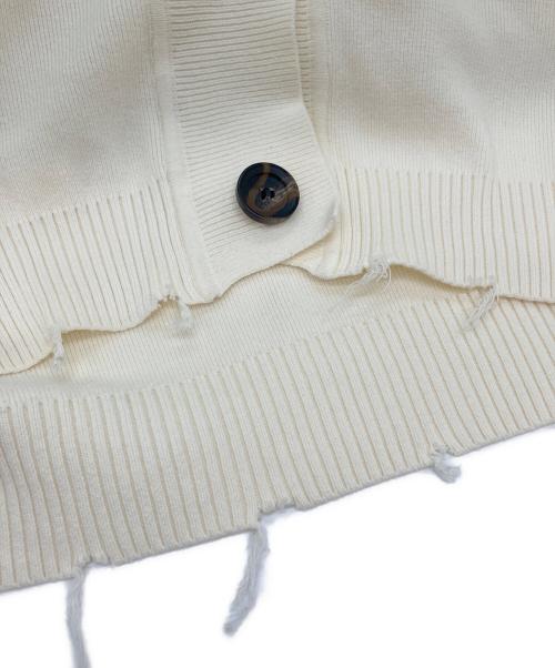 PERVERZE（パーバーズ）PERVERZE (パーバーズ) crash wide knit cardigan/カーディガン アイボリー サイズ:FREEの古着・服飾アイテム