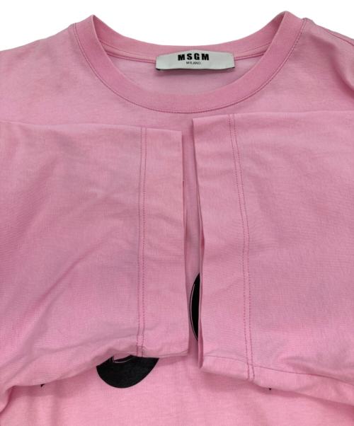 MSGM（エムエスジーエム）MSGM (エムエスジーエム) プリントTシャツ ピンク サイズ:Ｓの古着・服飾アイテム