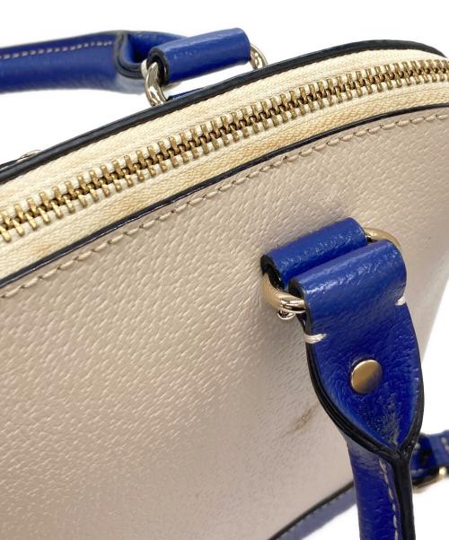 Kate Spade（ケイトスペード）Kate Spade (ケイトスペード) 2WAYショルダーバッグ アイボリー×ブルーの古着・服飾アイテム