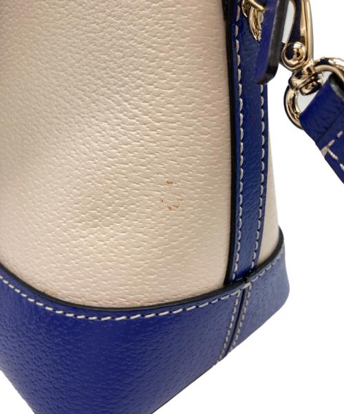 Kate Spade（ケイトスペード）Kate Spade (ケイトスペード) 2WAYショルダーバッグ アイボリー×ブルーの古着・服飾アイテム