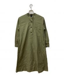 MHL（エムエイチエル）の古着「シャツワンピース/WASHED COTTON SHIRTING」｜カーキ
