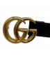 GUCCI (グッチ) ダブルGバックルスリムベルト ブラック サイズ:75/30：35000円