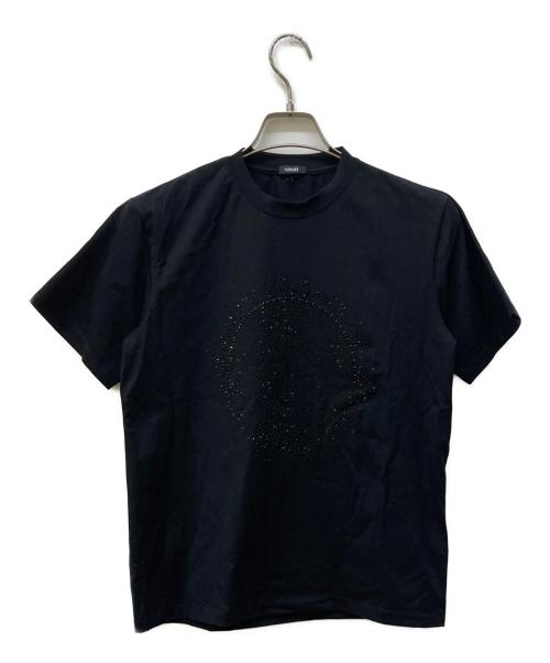 VERSACE（ヴェルサーチェ）VERSACE (ヴェルサーチェ) ラインストーンメデューサロゴTシャツ ブラック サイズ:36の古着・服飾アイテム