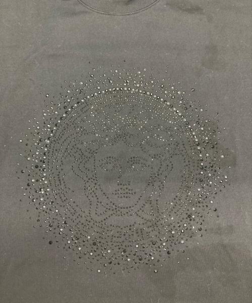 VERSACE（ヴェルサーチェ）VERSACE (ヴェルサーチェ) ラインストーンメデューサロゴTシャツ ブラック サイズ:36の古着・服飾アイテム