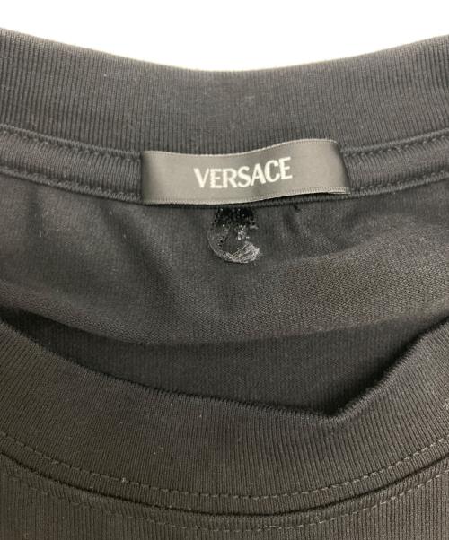 VERSACE（ヴェルサーチェ）VERSACE (ヴェルサーチェ) ラインストーンメデューサロゴTシャツ ブラック サイズ:36の古着・服飾アイテム