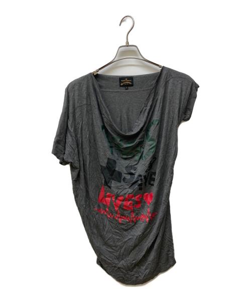 Vivienne Westwood ANGLOMANIA（ヴィヴィアンウエストウッドアングロマニア）VIVIENNE WESTWOOD ANGLOMANIA (ヴィヴィアンウエストウッドアングロマニア) 変形カットソー グレー サイズ:Sの古着・服飾アイテム