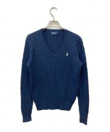 POLO RALPH LAUREN（ポロ・ラルフローレン）の古着「ケーブルニット」｜ネイビー
