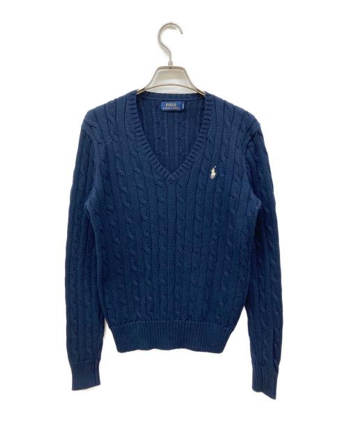 POLO RALPH LAUREN（ポロ・ラルフローレン）POLO RALPH LAUREN (ポロ・ラルフローレン) ケーブルニット ネイビー サイズ:Mの古着・服飾アイテム
