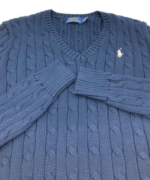 POLO RALPH LAUREN（ポロ・ラルフローレン）POLO RALPH LAUREN (ポロ・ラルフローレン) ケーブルニット ネイビー サイズ:Mの古着・服飾アイテム