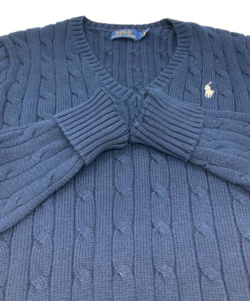 POLO RALPH LAUREN（ポロ・ラルフローレン）POLO RALPH LAUREN (ポロ・ラルフローレン) ケーブルニット ネイビー サイズ:Mの古着・服飾アイテム