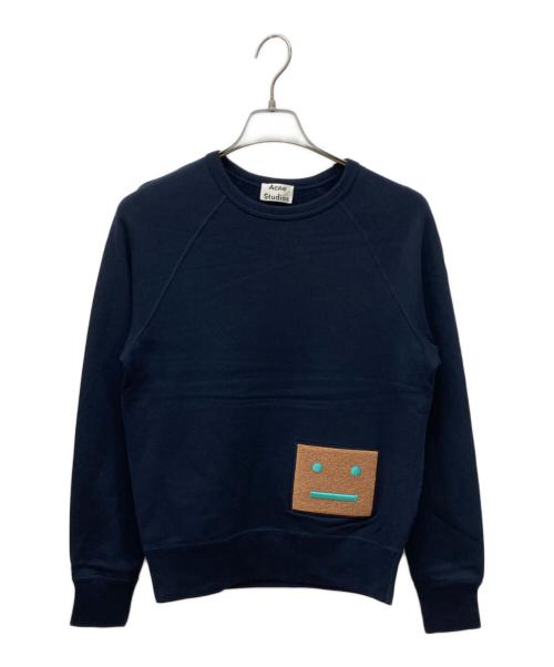 Acne studios（アクネ ストゥディオズ）ACNE STUDIOS (アクネ ストゥディオズ) フェイスパッチスウェット ネイビー サイズ:XXSの古着・服飾アイテム