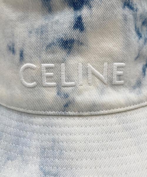 CELINE（セリーヌ）CELINE (セリーヌ) ブリーチ加工バケットハット ブルー サイズ:Lの古着・服飾アイテム