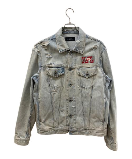 DIESEL（ディーゼル）DIESEL (ディーゼル) ダメージ加工デニムジャケット インディゴ サイズ:Ⅼの古着・服飾アイテム