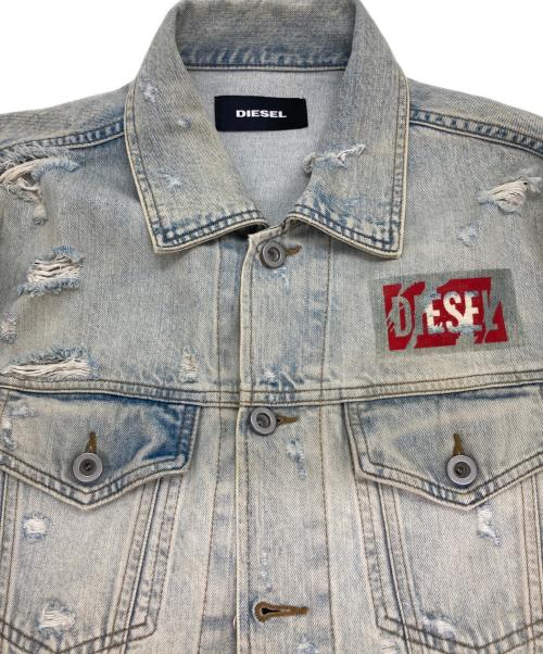 DIESEL（ディーゼル）DIESEL (ディーゼル) ダメージ加工デニムジャケット インディゴ サイズ:Ⅼの古着・服飾アイテム