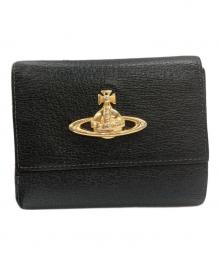Vivienne Westwood（ヴィヴィアンウエストウッド）の古着「オーブがま口3つ折り財布」｜ブラック