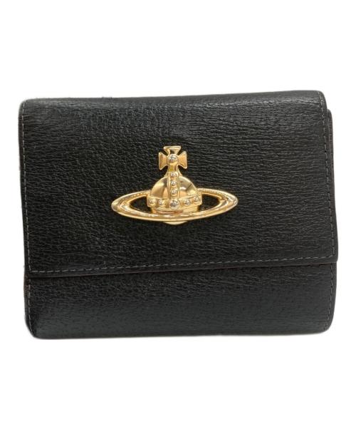 Vivienne Westwood（ヴィヴィアンウエストウッド）Vivienne Westwood (ヴィヴィアンウエストウッド) オーブがま口3つ折り財布 ブラック サイズ:-の古着・服飾アイテム