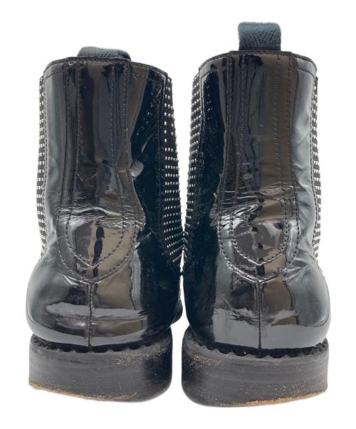 JIMMY CHOO（ジミーチュウ）JIMMY CHOO (ジミーチュウ) スタッズエナメルブーツ ブラック サイズ:44の古着・服飾アイテム