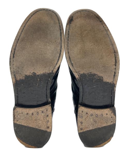 JIMMY CHOO（ジミーチュウ）JIMMY CHOO (ジミーチュウ) スタッズエナメルブーツ ブラック サイズ:44の古着・服飾アイテム