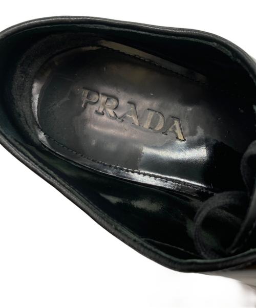 PRADA（プラダ）PRADA (プラダ) プレーントゥダービーシューズ ブラック サイズ:8 1/2の古着・服飾アイテム