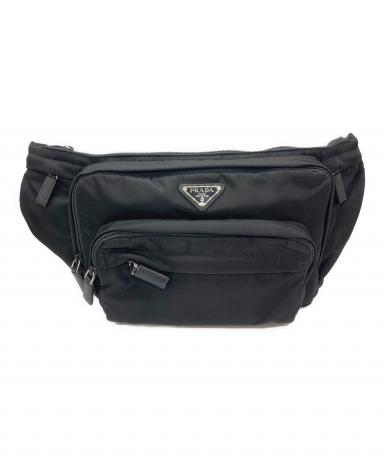 中古・古着通販】PRADA (プラダ) ナイロンウエストバッグ ブラック