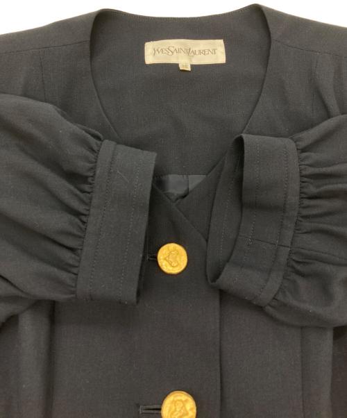 Yves Saint Laurent（イヴサンローラン）Yves Saint Laurent (イヴサンローラン) 金ボタンブラウスワンピース ネイビー サイズ:36の古着・服飾アイテム