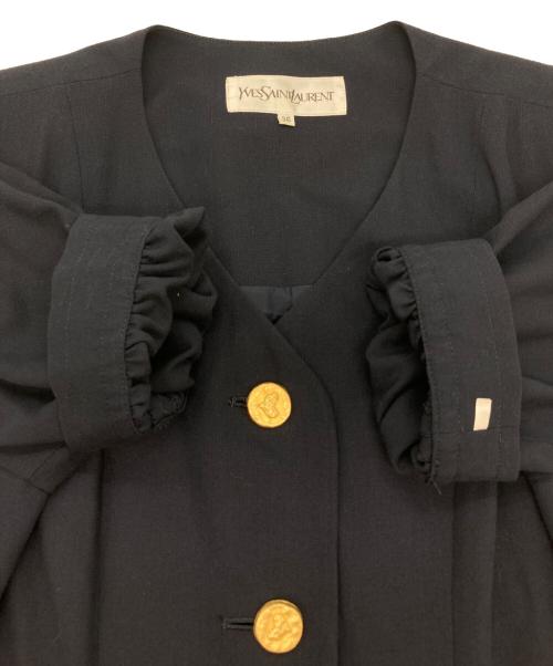 Yves Saint Laurent（イヴサンローラン）Yves Saint Laurent (イヴサンローラン) 金ボタンブラウスワンピース ネイビー サイズ:36の古着・服飾アイテム