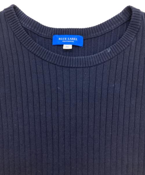 BLUE LABEL CRESTBRIDGE（ブルーレーベルクレストブリッジ）BLUE LABEL CRESTBRIDGE (ブルーレーベルクレストブリッジ) 切替チェックワンピース ベージュ×ネイビー サイズ:36の古着・服飾アイテム