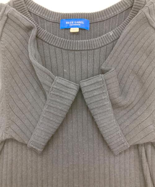 BLUE LABEL CRESTBRIDGE（ブルーレーベルクレストブリッジ）BLUE LABEL CRESTBRIDGE (ブルーレーベルクレストブリッジ) 切替チェックワンピース ベージュ×ネイビー サイズ:36の古着・服飾アイテム