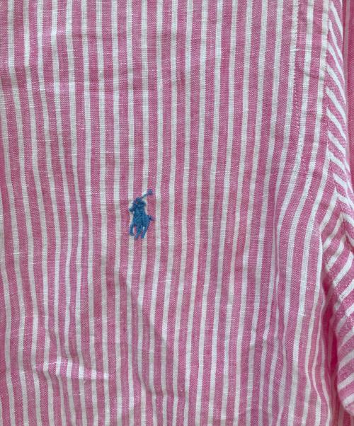 RALPH LAUREN（ラルフローレン）RALPH LAUREN (ラルフローレン) ストライプリネンシャツ ピンク サイズ:Ｓの古着・服飾アイテム