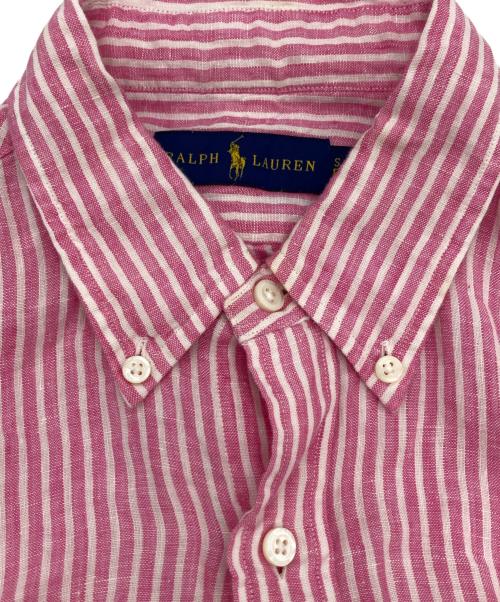 RALPH LAUREN（ラルフローレン）RALPH LAUREN (ラルフローレン) ストライプリネンシャツ ピンク サイズ:Ｓの古着・服飾アイテム