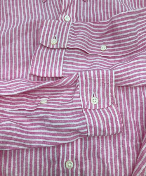 RALPH LAUREN（ラルフローレン）RALPH LAUREN (ラルフローレン) ストライプリネンシャツ ピンク サイズ:Ｓの古着・服飾アイテム