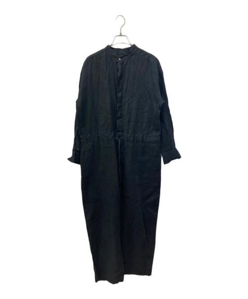 KAGURE（カグレ）kagure (カグレ) リネンオールインワン ブラック サイズ:FREEの古着・服飾アイテム