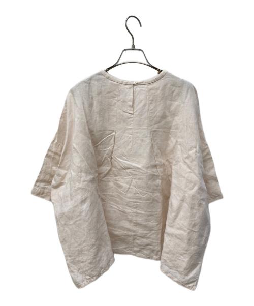 KAGURE（カグレ）kagure (カグレ) リネンクルーネックハーフスリーブ ライトピンク サイズ:FREEの古着・服飾アイテム