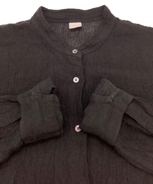 KAGURE（カグレ）kagure (カグレ) リネンブレンドオープンカラーシャツ ブラック サイズ:FREEの古着・服飾アイテム