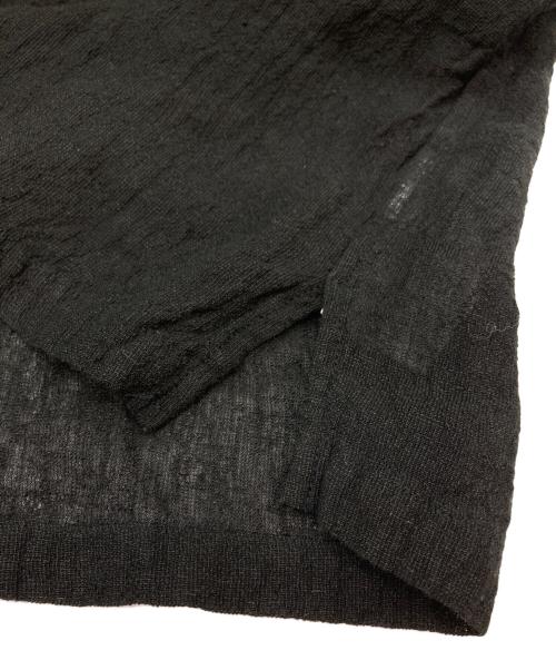 KAGURE（カグレ）kagure (カグレ) リネンブレンドオープンカラーシャツ ブラック サイズ:FREEの古着・服飾アイテム