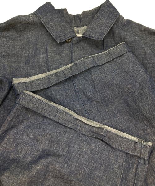 KAGURE（カグレ）kagure (カグレ) コットンリネンデニムオールインワン インディゴ サイズ:Freeの古着・服飾アイテム